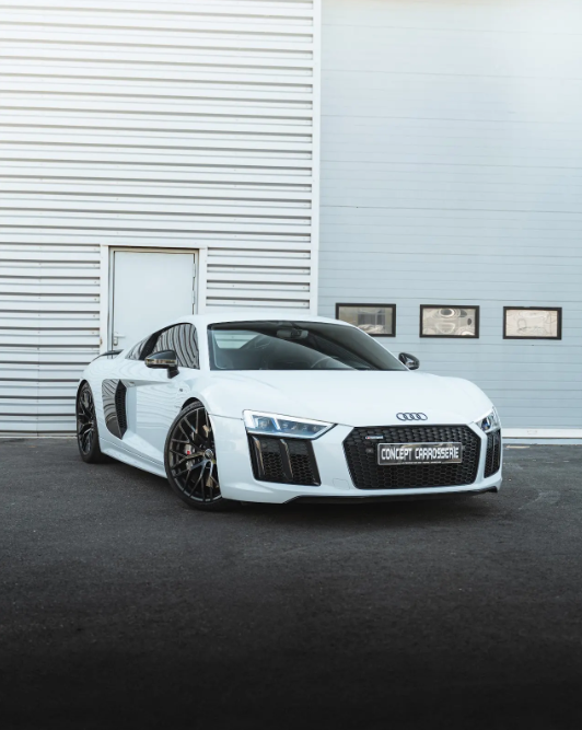 Audi R8 V10 Plus – pose PPF XPEL sur les feux
